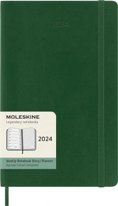 Agenda 2024 - 12-Months Weekly Planner - Large, Soft Cover - Myrtle Green