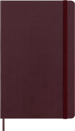 Agenda 2024 - 12-Months Weekly Planner - Large, Hard Cover - Burgundy Red