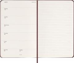 Agenda 2024 - 12-Months Weekly Planner - Large, Hard Cover - Burgundy Red