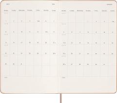 Agenda 2024 - 12-Months Weekly Planner - Large, Hard Cover - Sandy Brown