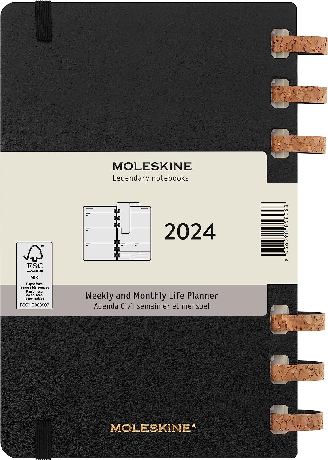 Moleskine 2024 Daily Planner - Black Hard Cover