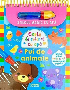 Carte de colorat cu apa - Pui de animale