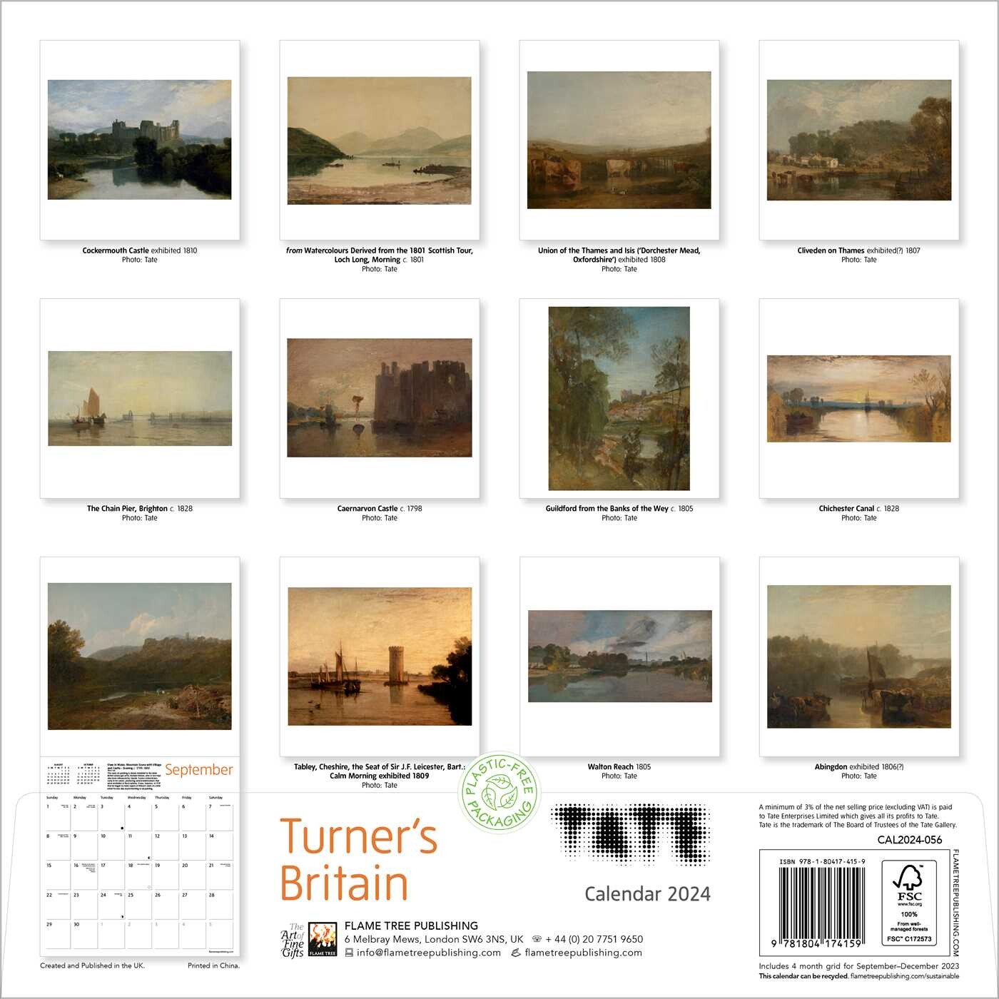 Calendar 2024 Tate Turner's Britain Wall Calendar Flame Tree