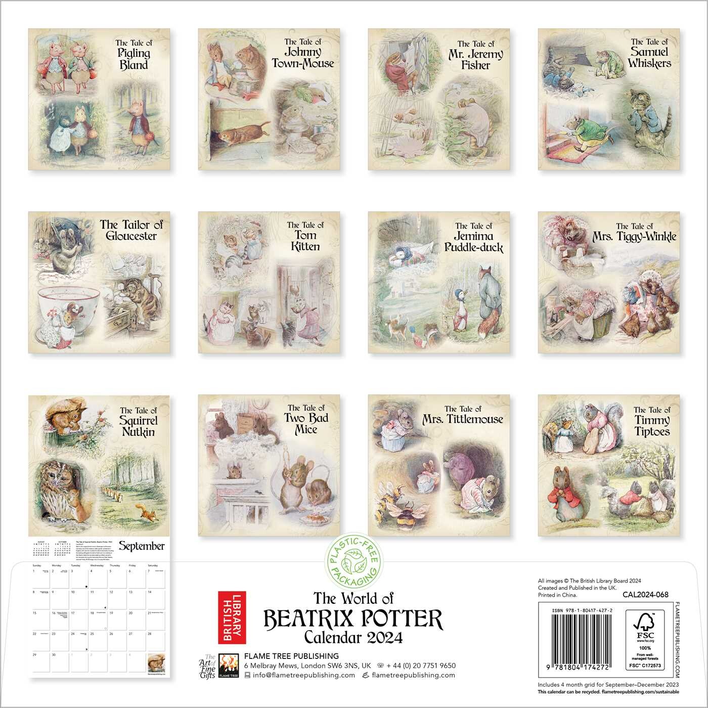 Calendar 2024 British Library Beatrix Potter Wall Calendar Flame   2158643920 1 