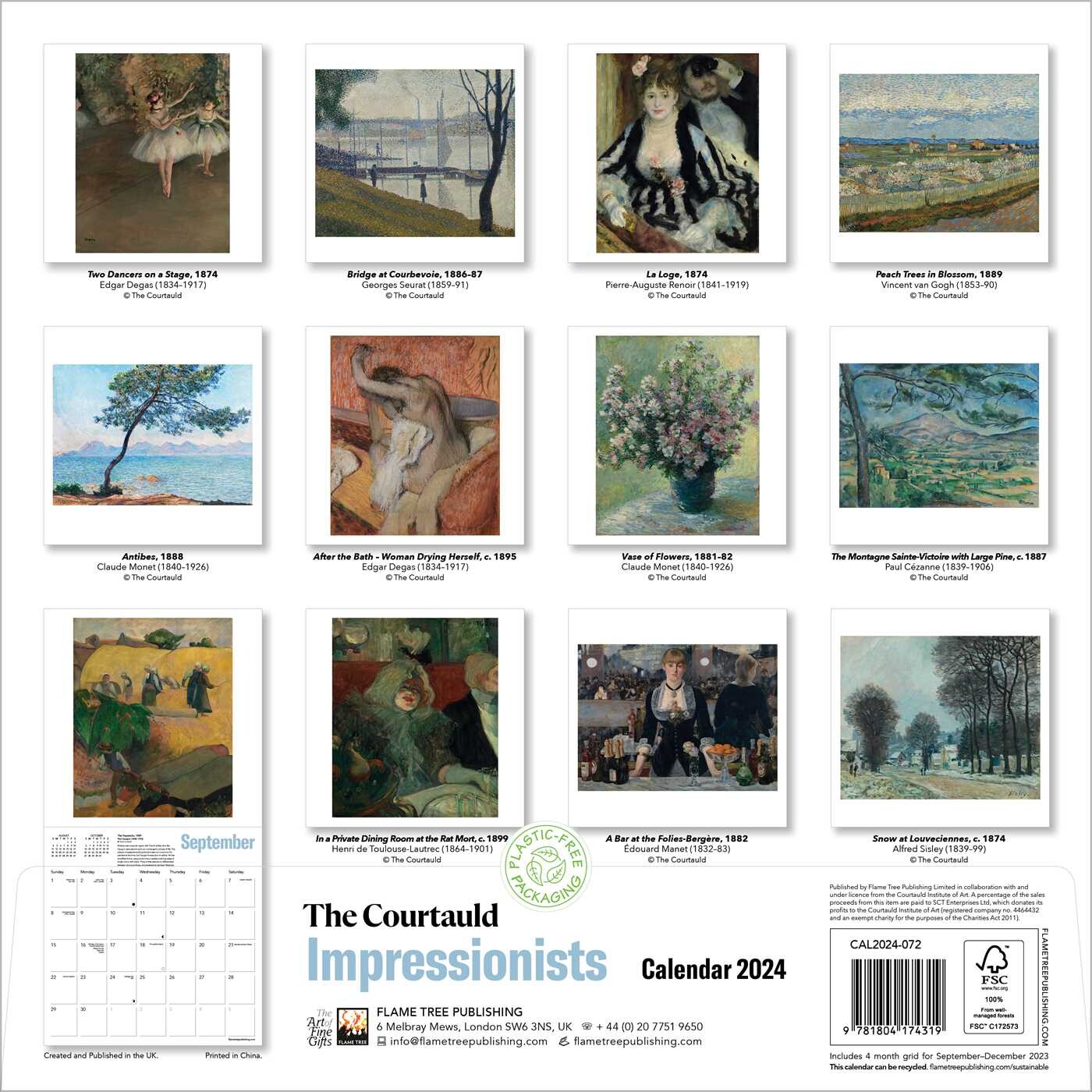 Calendar 2024 The Courtauld Impressionists Wall Calendar Flame