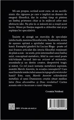 Despre cunoastere si Marele Anonim in filosofia lui Lucian Blaga
