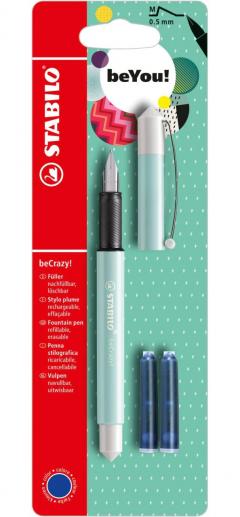 Stilou - beCrazy! - beYou!, pastel turcoaz, M, 0.5mm, cu rezerve
