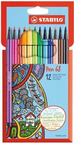 Set 12 carioci - Pen 68 Brush - Multicolor