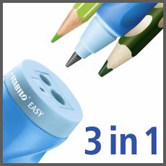Ascutitoare - EASYsharpener, pentru stangaci, dubla, albastru