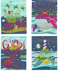 Joc creativ de razuit - Fauna marina