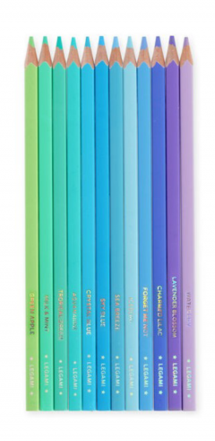 Set 12 creioane de colorat - Live colourfully - Cyan