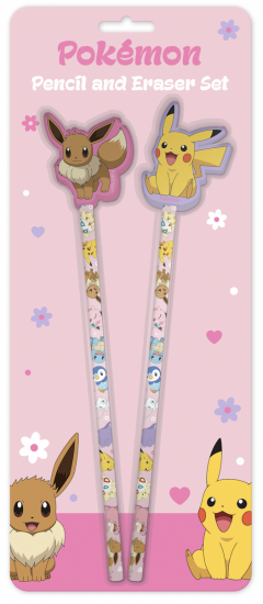 Set 2 creioane cu radiera - Pokemon Bestie