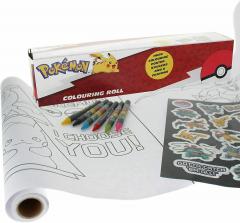 Set rola de colorat si creioane cerate - Pokemon Colouring Roll & Crayon