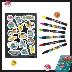Set rola de colorat si creioane cerate - Pokemon Colouring Roll & Crayon