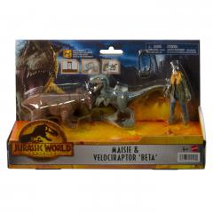 Set 3 figurine - Jurassic World Dominion - Maisie & Velociraptor "Beta"