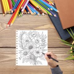 50 Mandale. Carte de colorat pentru adulti - Aranjamente florale