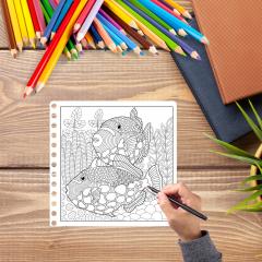 50 Mandale. Carte de colorat pentru adulti - Animale marine