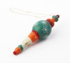 Decoratiune Craciun - Wooden Ornament On String, petrol/burgundy/orange 10cm