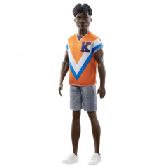 Papusa - Barbie Fashionistas - Baiat brunet cu tricou portocaliu