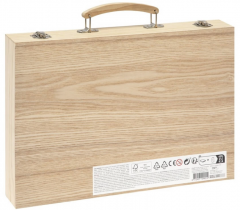 Set pictura si desen - Colouring Case, Cutie de lemn, 86 piese