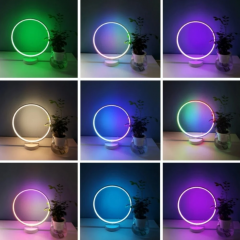 Lampa LED rotunda cu efect RGB