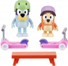 Set 2 figurine - Bluey - Bluey and Bingo's Scooter Fun