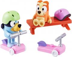 Set 2 figurine - Bluey - Bluey and Bingo's Scooter Fun