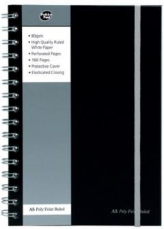 Caiet A5 cu spirala dubla - Negru