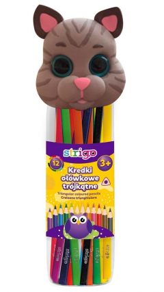 Set 12 creioane - Strigo - Cutie pisicuta