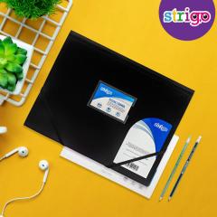 Mapa A4 Strigo, cu elastic - Negru