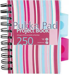 Caiet A6 cu spirala si separator - Project Book - Stripes - Multicolor