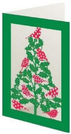 Felicitare - Holly Tree and Robin Lasercut Card