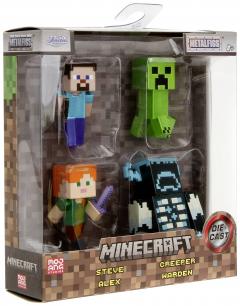 Set figurine metalice - Minecraft - Steve, Alex, Crepper, Warden