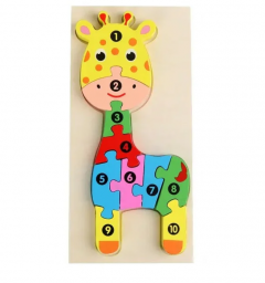 Puzzle din lemn - Girafa - 10 piese