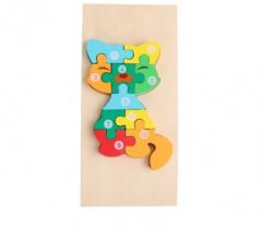 Puzzle din lemn - Pisica - 10 piese