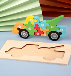 Puzzle din lemn - Masina - 10 piese