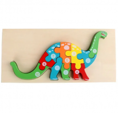 Puzzle din lemn - Dinozaur - 10 piese