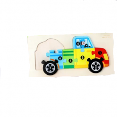 Puzzle din lemn - Camion - 10 piese