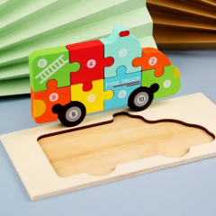 Puzzle din lemn - Masina de pompieri - 10 piese
