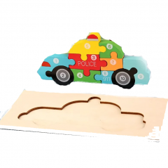 Puzzle din lemn - Masinu de politie - 10 piese