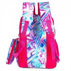 Ghiozdan mare scoala + penar - Roz si albastru