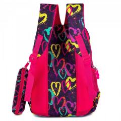 Ghiozdan cu penar - Hearts - Multicolor