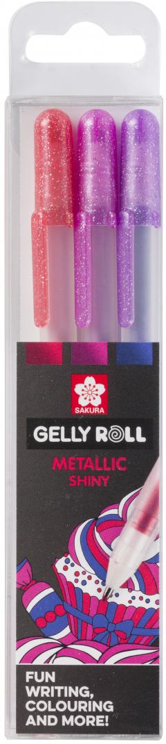 Set 3 pixuri cu gel - Gelly Roll - Metallic Shiny - Sakura