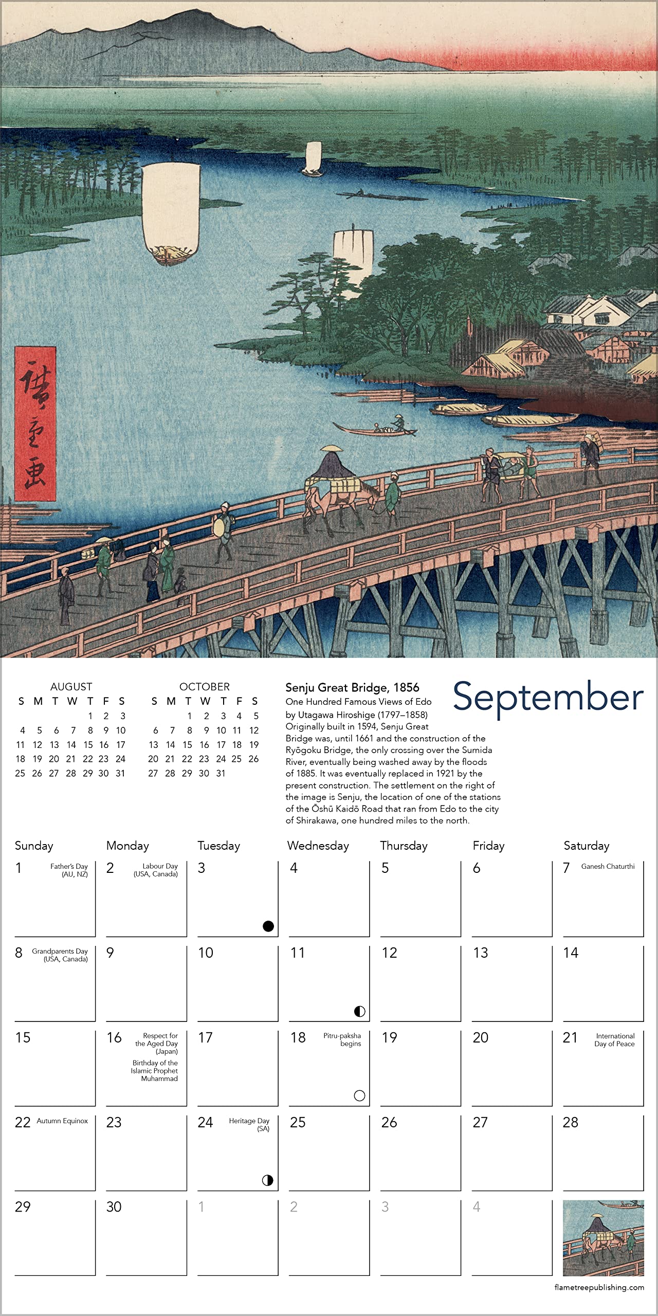 Calendar 2024 Japanese Woodblocks Flame Tree Publishing