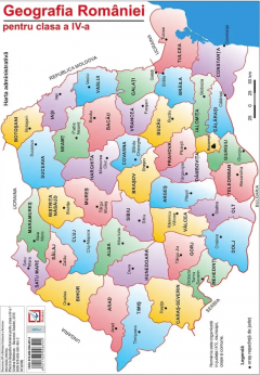 Harta - Geografia Romaniei pentru clasa a IV-a