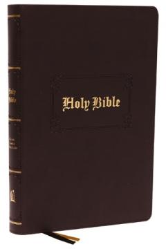 KJV Holy Bible Large Print Center-Column Reference Bible, Brown Leathersoft, 53,000 Cross References, Red Letter, Comfort Print: King James Version