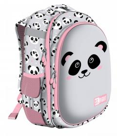 Ghiozdan - Grey Panda, 2 compartimente