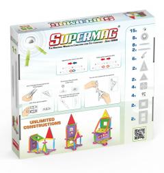 Set de constructie magnetic - Supermag Projects House, 55 piese