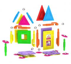 Set de constructie magnetic - Supermag Projects House, 55 piese