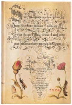 Agenda 2024 - 12-Month - Hardcover, Mini, Day-at-a-Time - Mira Botanica - Flemish Rose